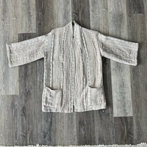 World Market Boho Neutral Open Knit Cardigan Sweater